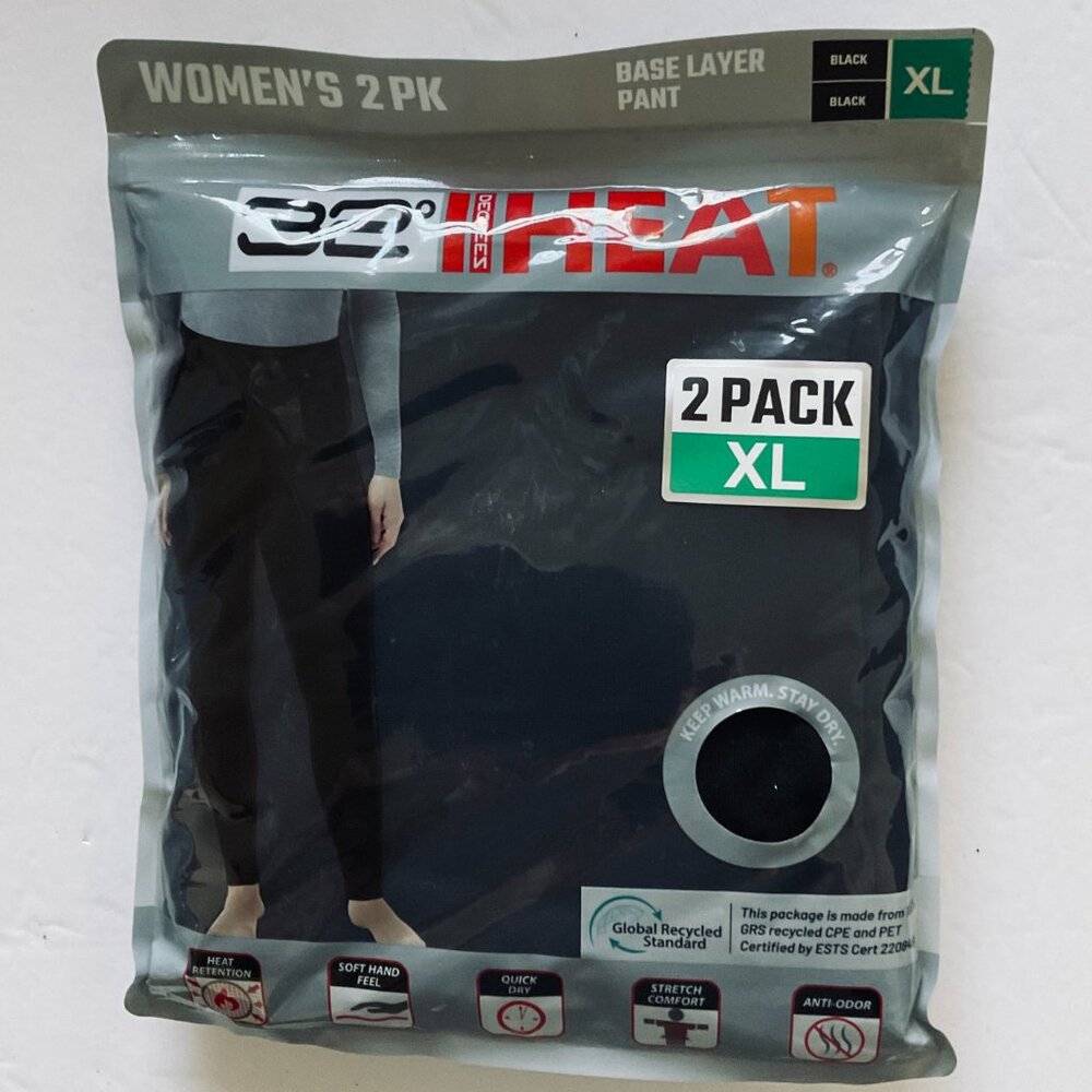 32 DEGREES Women's 2 Pack Base Layer Pants NIP Size XL